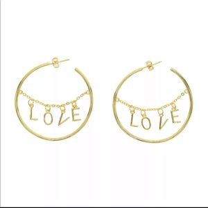 Gold love hoops